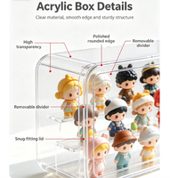 Boîte de présentation en acrylique transparente personnalisée, anti-poussière, pour jouets, figurines d'anime, objets de collection, cosmétiques, bijoux, boîte de rangement en acrylique