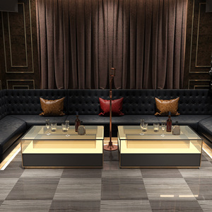 <span class=keywords><strong>Muebles</strong></span> Personalizados para Club Nocturno, Mesa LED para Lounge Bar, Mesa de Vidrio Templado con Iluminación, Mesa de Acero Inoxidable para Discoteca, Club de Baile, KTV - Product Image 3