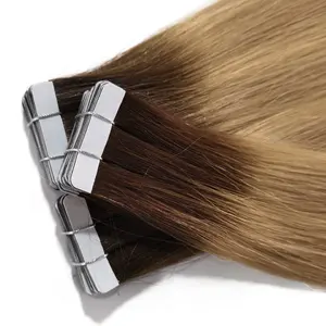 2024 Natuurlijke Naadloze Russische Dubbel Getekende Ruwe 100% Maagdelijke Tape In Inslag Vrouwen Menselijke Remy Hair Extensions Weaves En Pruiken