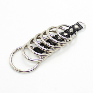 7 Ring Gates Hell Cock rings BDSM Bracelet en cuir PU avec anneaux <span class=keywords><strong>de</strong></span> pénis en métal pour jouets sexuels masculins - Product Image 5
