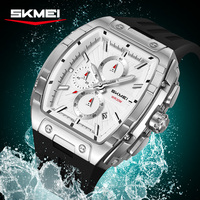 Skmei 2363 Silikon Metal Büyük Boy Erkek İş Kuvars Analog Japon Mekanizmalı Saat