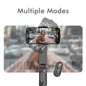 Mini Single-axis Gimbal Stabilizer Selfie Stick Tripod With Removable Led Light Wireless Controller For Mobile Phone