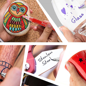 Ensemble de stylos marqueurs en peinture acrylique plastique imperméable pour enfants, pour peinture, coloriage et écriture - Product Image 4