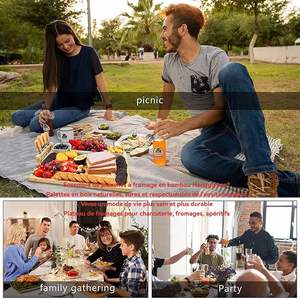 Ensemble de planche à fromage en bambou avec coupeur Vietnam Fournisseur de gros Premium Taille M Ustensiles de cuisine Blocs à découper - Product Image 3