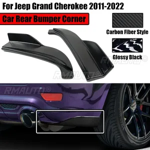 2PCS for 2011-2022 Jeep Grand Cherokee SRT Extension SRT8 WK2 Car Rear Bumper Add Side Corner <b>Splitters</b> Apron Carbon Fiber Style - Product Image 1