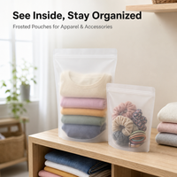 Sacs de rangement refermables à fond plat givrés pour vêtements, accessoires et organisation domestique, anti-poussière, vente en gros