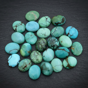 Art Palace Turquoise Naturelle (Cabochon Ovale 8x10mm) - Certifié par un tiers - Origine Rajasthan (27243) - Couleur Verte - Pour Bijoux - Product Image 2