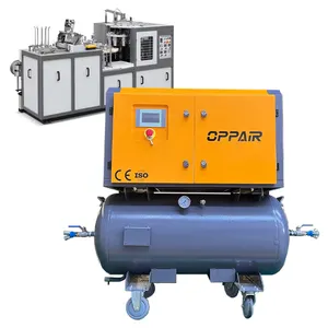 Screw Type 7.5Kw-11Kw Slient Rotary Direct Driven Movable Screw Air Compressor With Wheels