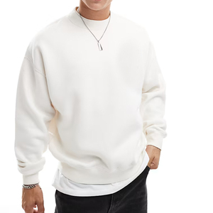 Personalizzazione personalizzata Pullover in cotone 100% oversize Logo personalizzato <span class=keywords><strong>Streetwear</strong></span> <span class=keywords><strong>felpa</strong></span> <span class=keywords><strong>bianca</strong></span> girocollo - Product Image 4