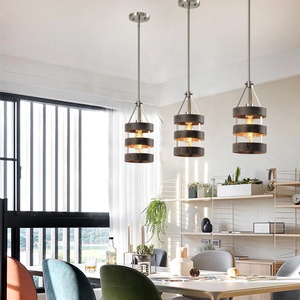 Tradizionale <span class=keywords><strong>Cucina</strong></span> Soggiorno a Sospensione Lampade Paralume Nero Industriale Moderna Lampada a Sospensione - Product Image 1