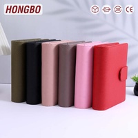 Hongbo Meilleure vente 6 couleurs noir/or-anneau A6 plus large reliure budgétaire en galets gaufrés avec fermeture à bouton et feuille de mouche disponible
