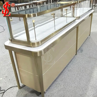 Comptoir de présentation de bijoux moderne blanc, écologique et personnalisable, vitrine en verre avec éclairage LED, mobilier de magasin de détail