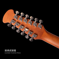 Gitar Akustik 12 Senar dengan Top Spruce dan Basswood 41-inci, Sistem Perekat, dengan Fingerboard Rosewood; Gitar Performa Tingkat Dewasa