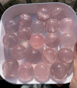 Wholesale Fanshi High Quality Natural Rose Quartz Mini Ball Polished Healing Crystal Crafts Feng Shui Mascot