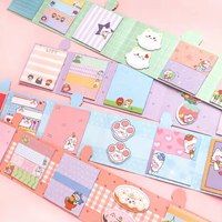 Rouleau de notes autocollantes mignonnes en forme de souris, ensemble complet rose, jouet de jeu de balle collante, papeterie en gros pour écoliers