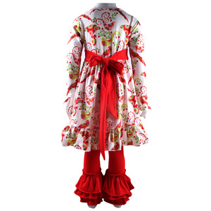 Bebé 2 piezas trajes de ropa de otoño niña de 7 años ropa volantes falda de dos piezas conjunto lindo chica traje - Product Image 4