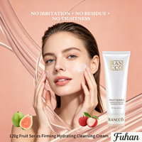 Natuurlijke Biologische Fruit Hydraterende Gezichtsreinigingscrème Tremella Dragon Pitaya Litchi Guava Extract Gist Hydraterende Frisse