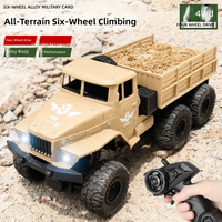 Camion militaire télécommandé 2,4 GHz en plastique, haute vitesse, tout-terrain, avec éclairage, chargement de marchandises et évitement d'obstacles sur 40 m