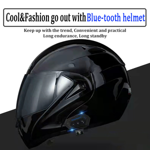 大人気 ドイツDOT規格 モジュラーヘルメット フリップアップ ヘルメット Bluetoothインカム付 モトクロス カーボンファイバーヘルメット - Product Image 3