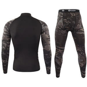 Ensemble de sous-vêtements thermiques en polaire camouflage pour homme DF ESDY 173, pour sports de plein air et cyclisme - Product Image 4