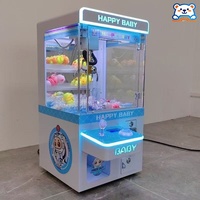 Mini machine à griffes blanche pour enfants, machine de jeu d'arcade à monnayeur, petite machine distributrice de peluches avec accepteur de pièces