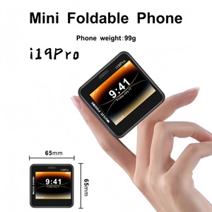 Téléphone à <span class=keywords><strong>clapet</strong></span> Mini I19pro double SIM 2G GSM, téléphone portable à grandes touches, pliable, lampe torche d'urgence, pour personnes âgées, boîte cadeau, grandes touches - Product Image 2