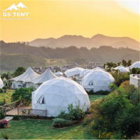 Tente de camping en plein air en PVC blanc de luxe de 8m Tente de dôme géodésique Geodome Hotel Glamping Dom