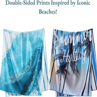 Serviette de Plage Cloudland Extra Large 250 GSM Super Absorbante Légère Portable avec Logo Personnalisé