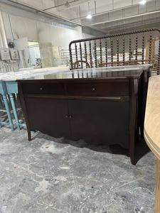 Dark Brown Solid Wood <strong>Sideboard</strong> with Drawers and Cabinet, Traditional Style <strong>Buffet</strong> Server for Dining Room Entryway - Product Image 4