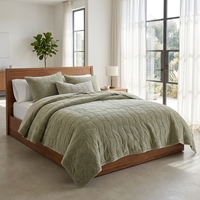 Set Sprei Kasur Ukuran Queen 100% Katun Beludru Rustic 3-Piece, Selimut Nyaman, 1 Selimut (90x96 Inch) 2