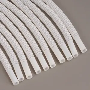 Black Ptfe Convoluted Tube Plastic Tubing Flexible Corrugated Plastic Fuel Ptfe Hose Ptfe Tubing