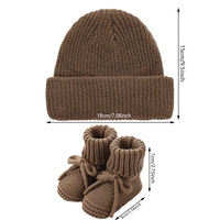 Gorro y botines de punto para recién nacido, 2 piezas, estilo hecho a mano, suaves, de ganchillo, para regalo de baby shower