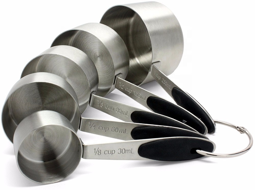 En gros Amazon 10 Pièces Poignée En Silicone Pour Une Prise En Main Facile En Acier Inoxydable Tasses à Mesurer Et Cuillères à Mesurer