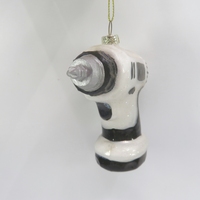 Kerstboomdecoratie Mooi roze zwart zilver boormachine-flits glitter glazen ornament figuurtje