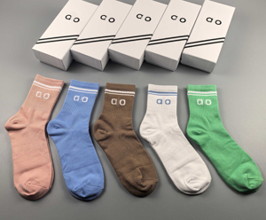 Chaussettes de yoga en coton de la marque AO, version correction, mi-mollet à mollet haut, chaussettes de sport toutes saisons, fitness, course à pied, basketball, décontractées - Product Image 5