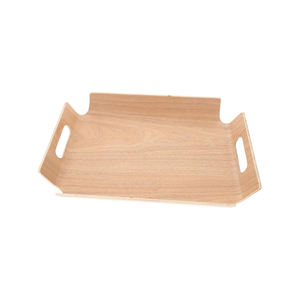 Plateau rectangulaire en bois courbé avec logo personnalisé, plateau de service pour aliments, ustensiles de cuisine - Product Image 1