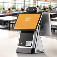 Terminal de point de vente à double écran avec reconnaissance faciale, paiement par QR code et carte pour kiosque libre-service de cafétéria et restaurant