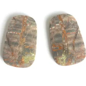 Cabujones de cobre con forma de Baguette para hacer joyas, cabujones de piedra turquesa, color marrón y turquesa, 33x21mm