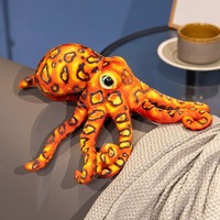 Peluche pieuvre réaliste à anneaux bleus, tentacules pliables, animal marin en peluche, cadeau en gros