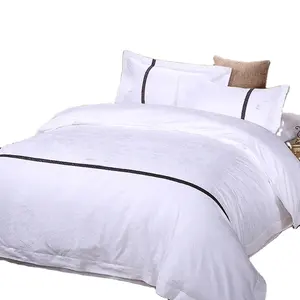 Parure de lit en coton, ensemble de literie taille Queen, en lin, pour hôtel, 200 fils, 100% coton