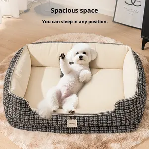 Tempat Tidur Anjing Teddy Bichon Ukuran Kecil, Rumah Anjing Semua Musim, Kain Dapat Dilepas dan Dicuci, Tipe Sofa Hangat Musim Dingin, Tidak Perlu Perakitan - Product Image 3