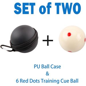 Balle de billard Sinsilvie 2-1/4 po avec étui en PU noir et 6 points rouges pour l'entraînement - Product Image 2