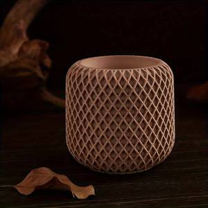 Epoxy resin concrete succulent planter mold, round mesh candle holder <b>silicone</b> mold - Product Image 6