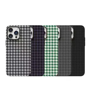 Swallow Gird Hard pc phone case for iPhone 15 pro max Houndstooth Matte touch bumper phone case for iPhone 15pro 14pro