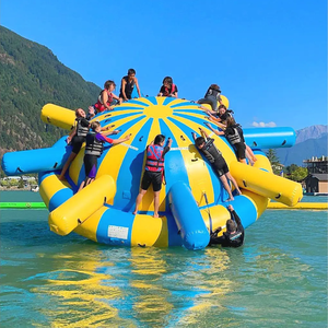 Waterpark dày PVC Inflatable điên Saturn công viên nước Gyro bập bênh thuyền nổi quay đồ chơi - Product Image 3