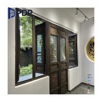 Rejilla de entrada de aleación de aluminio de diseño chino único para puerta abatible de vidrio doble de estilo antiguo para aplicación de entrada de baño