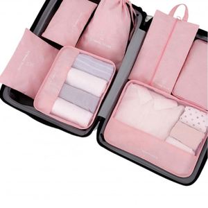 Custom Lightweight Multi-Functional <b>Suitcase</b> Clothing Sorting <b>Storage</b> Bag Travel Luggage 7 Organizer Packing Cubes Set - Product Image 4