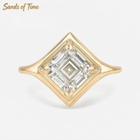 Bague en argent S925 avec moissanite taille coussin moderne de deux carats, personnalisation de marque privée pour femmes