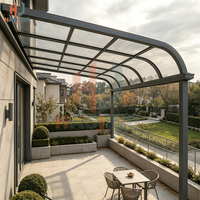Auvent en aluminium courbé sur mesure, résistant aux UV, anti-vieillissement, résistant au vent, imperméable, pour appartements, passages, ateliers