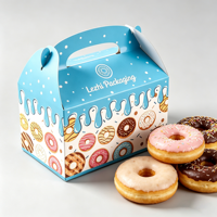 Boîtes d'emballage en papier pour cadeaux, bonbons, donuts et macarons avec poignée